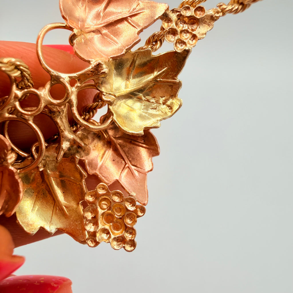 Black Hills Solid 12K Gold Bracelet with Multi-Color Leaves 5.25 Inches