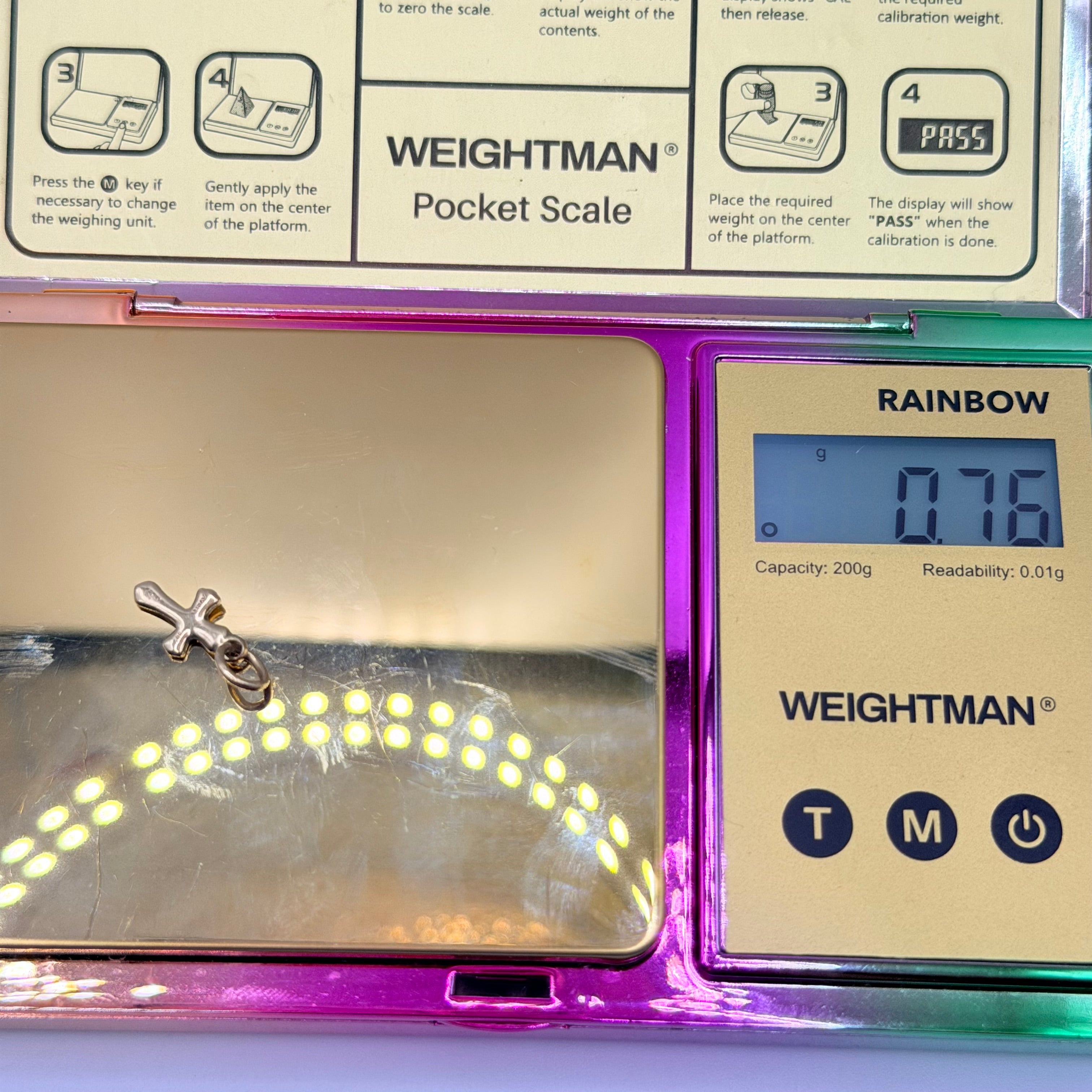 James Avery Solid 14K Yellow Gold Cross Charm With Uncut Loop