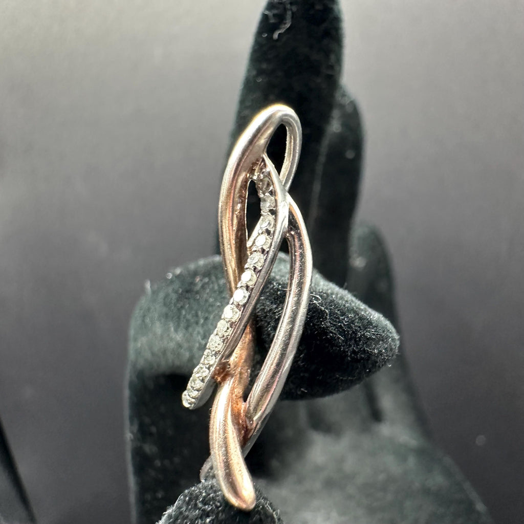 Diamond and Sterling Silver Necklace Pendant