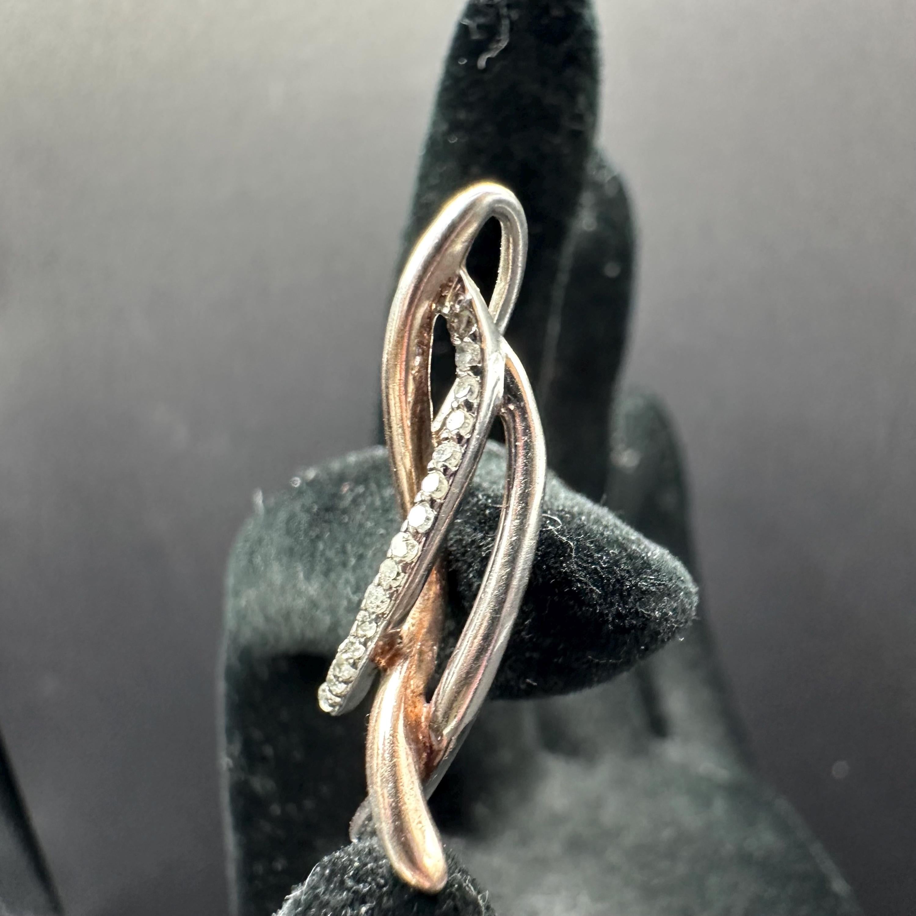 Diamond and Sterling Silver Necklace Pendant