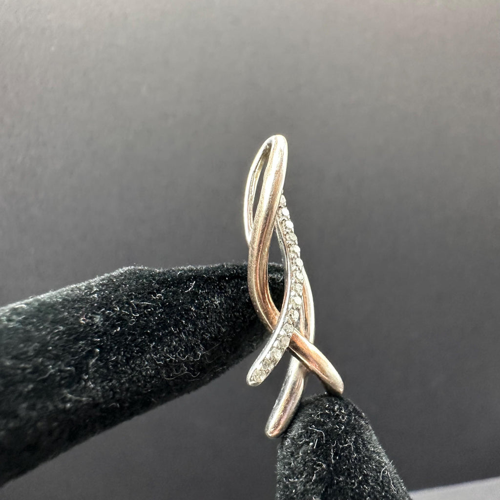 Diamond and Sterling Silver Necklace Pendant