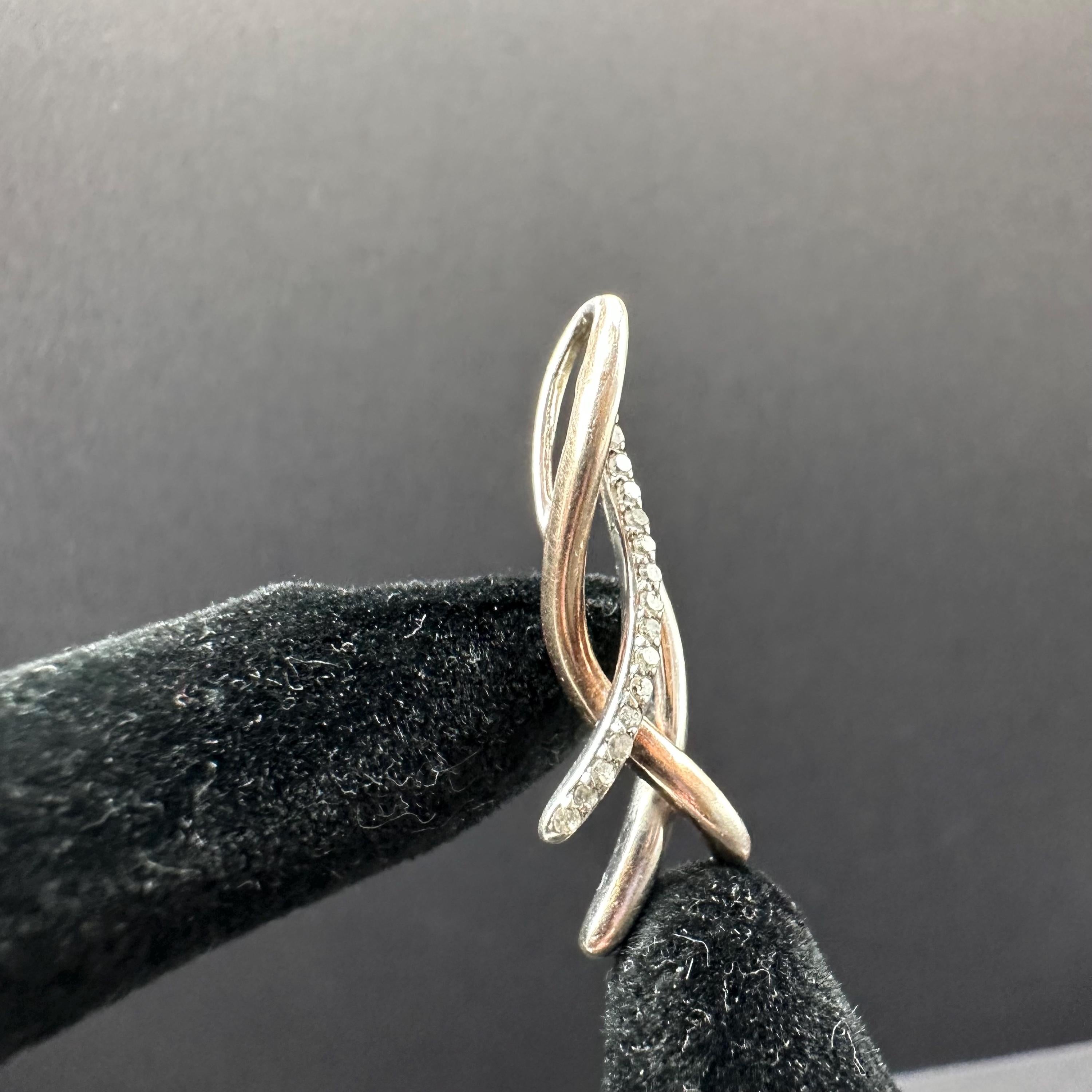 Diamond and Sterling Silver Necklace Pendant