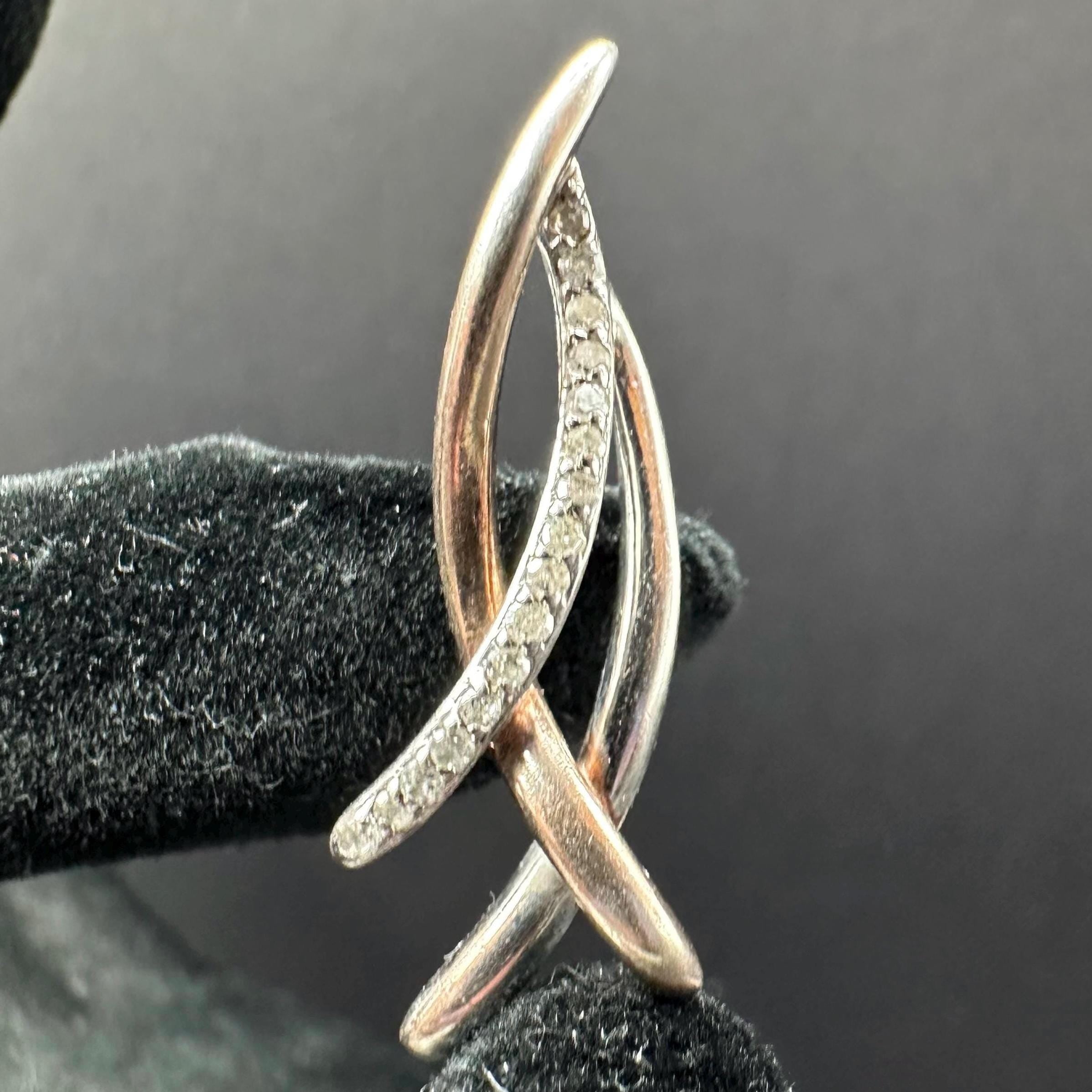 Diamond and Sterling Silver Necklace Pendant