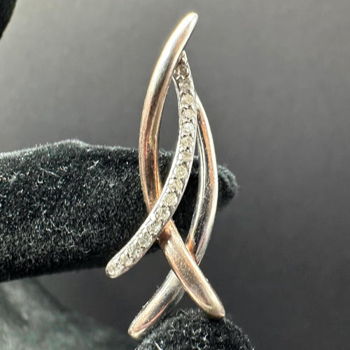 Diamond and Sterling Silver Necklace Pendant