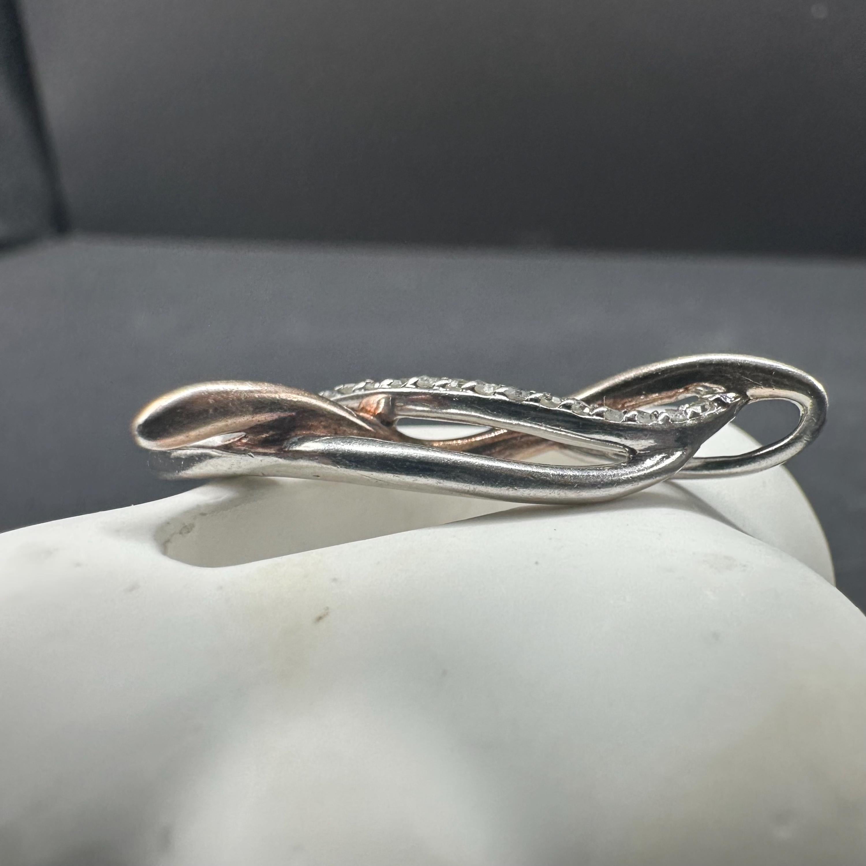 Diamond and Sterling Silver Necklace Pendant