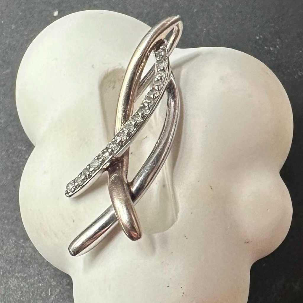 Diamond and Sterling Silver Necklace Pendant