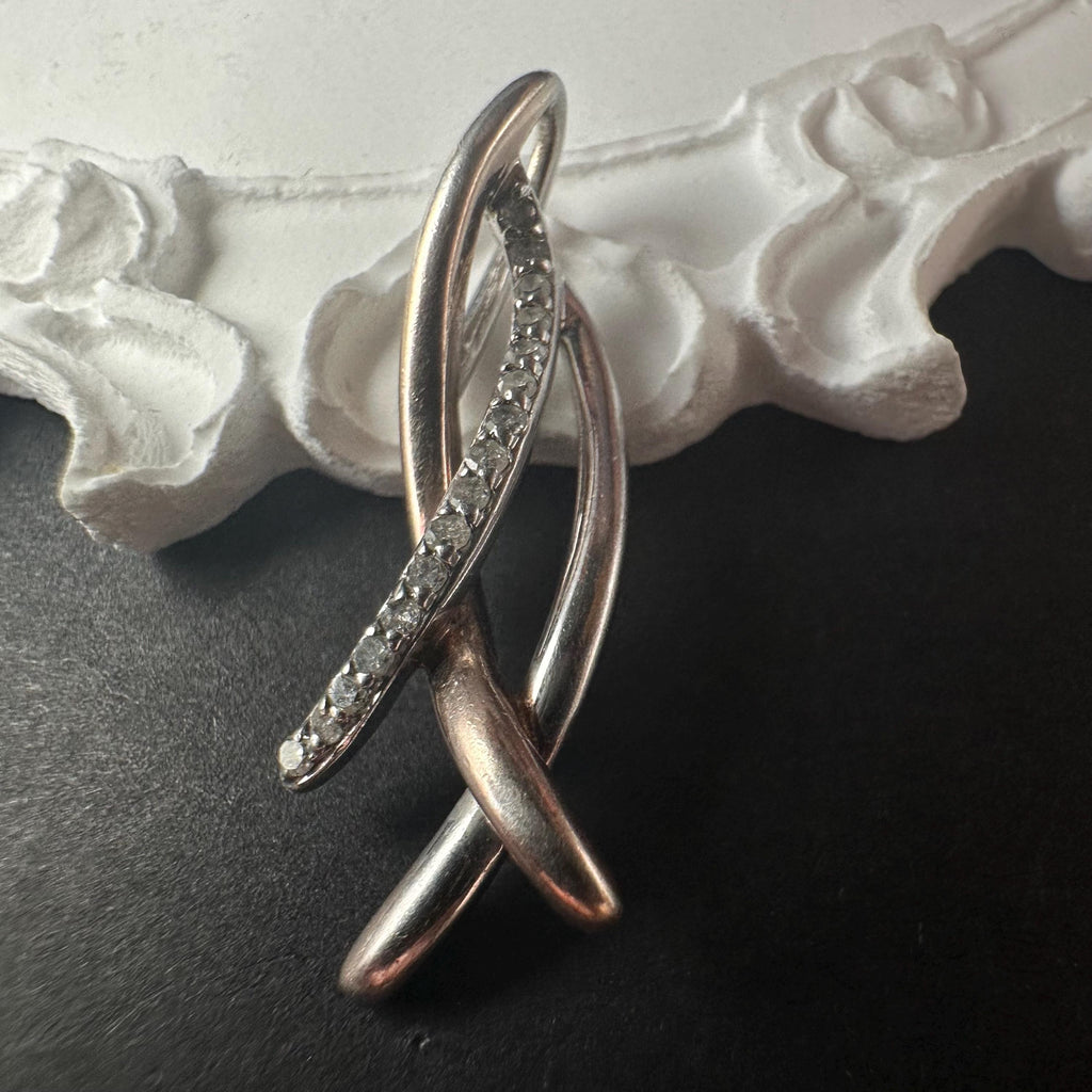 Diamond and Sterling Silver Necklace Pendant