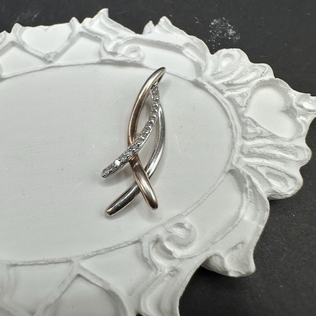 Diamond and Sterling Silver Necklace Pendant
