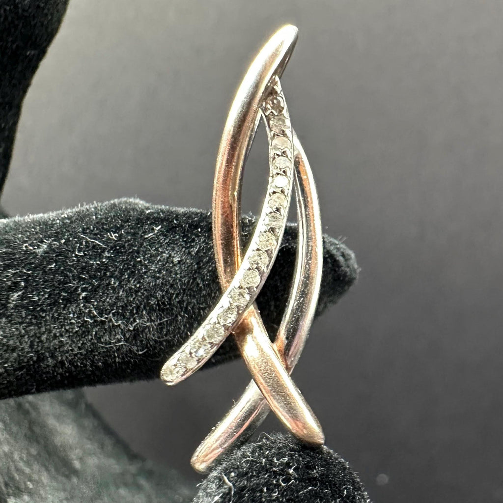 Diamond and Sterling Silver Necklace Pendant
