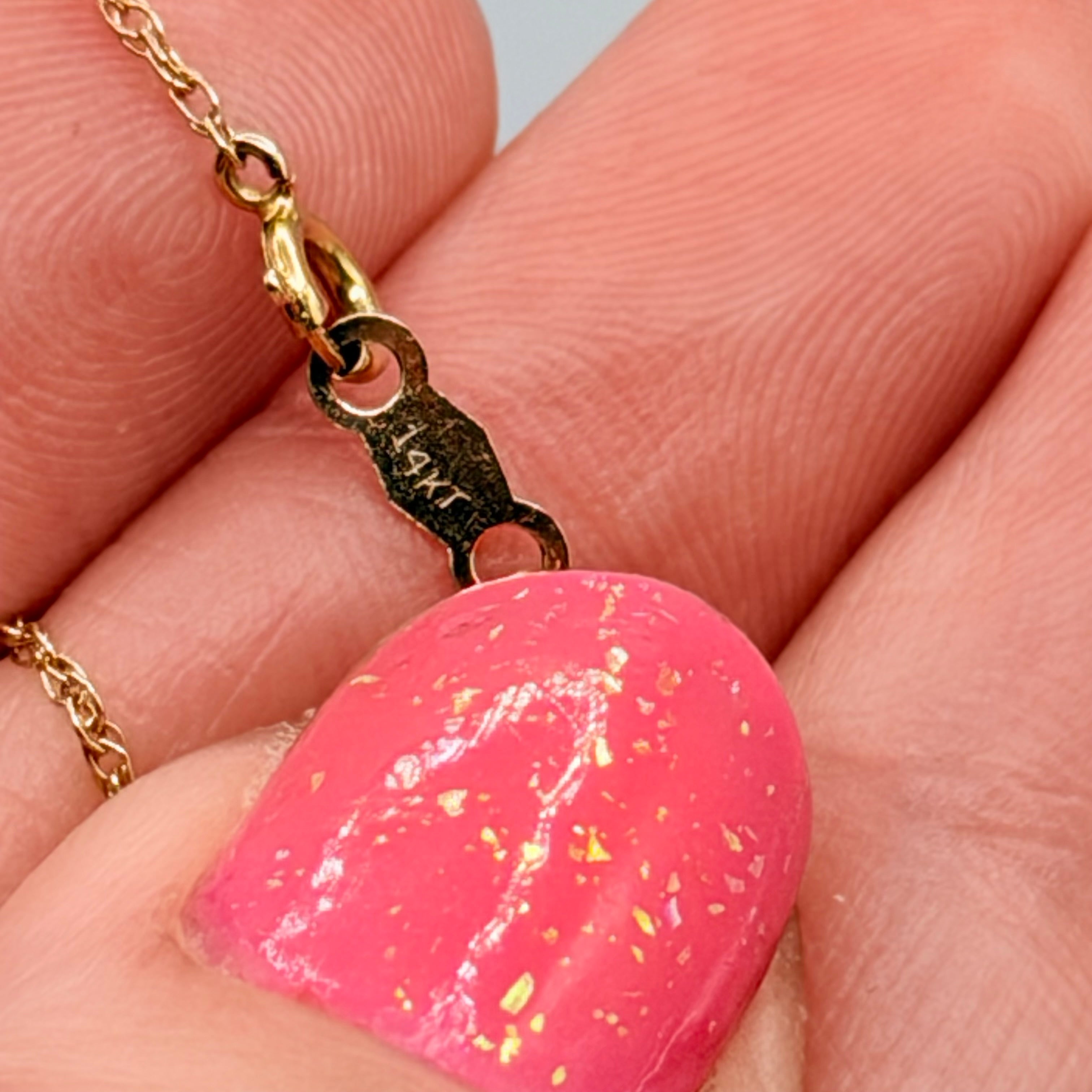 Solid 14K Yellow Gold Chain Necklace 16 Inches