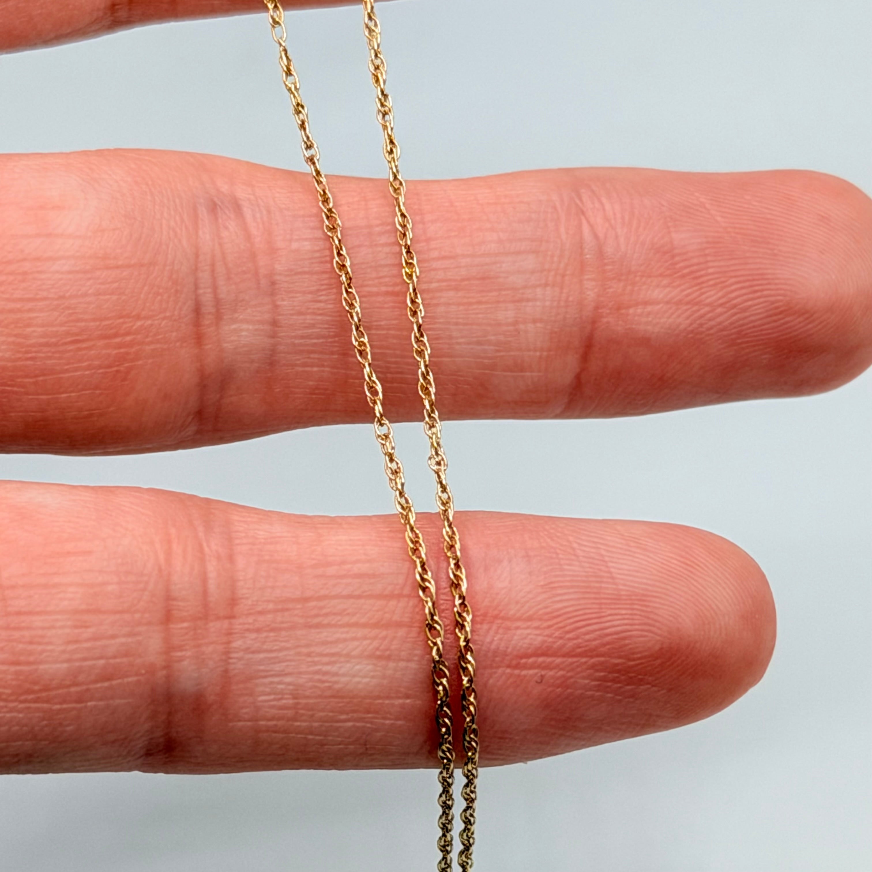 Solid 14K Yellow Gold Chain Necklace 16 Inches