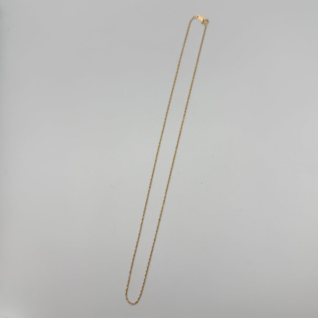 Solid 14K Yellow Gold Chain Necklace 16 Inches