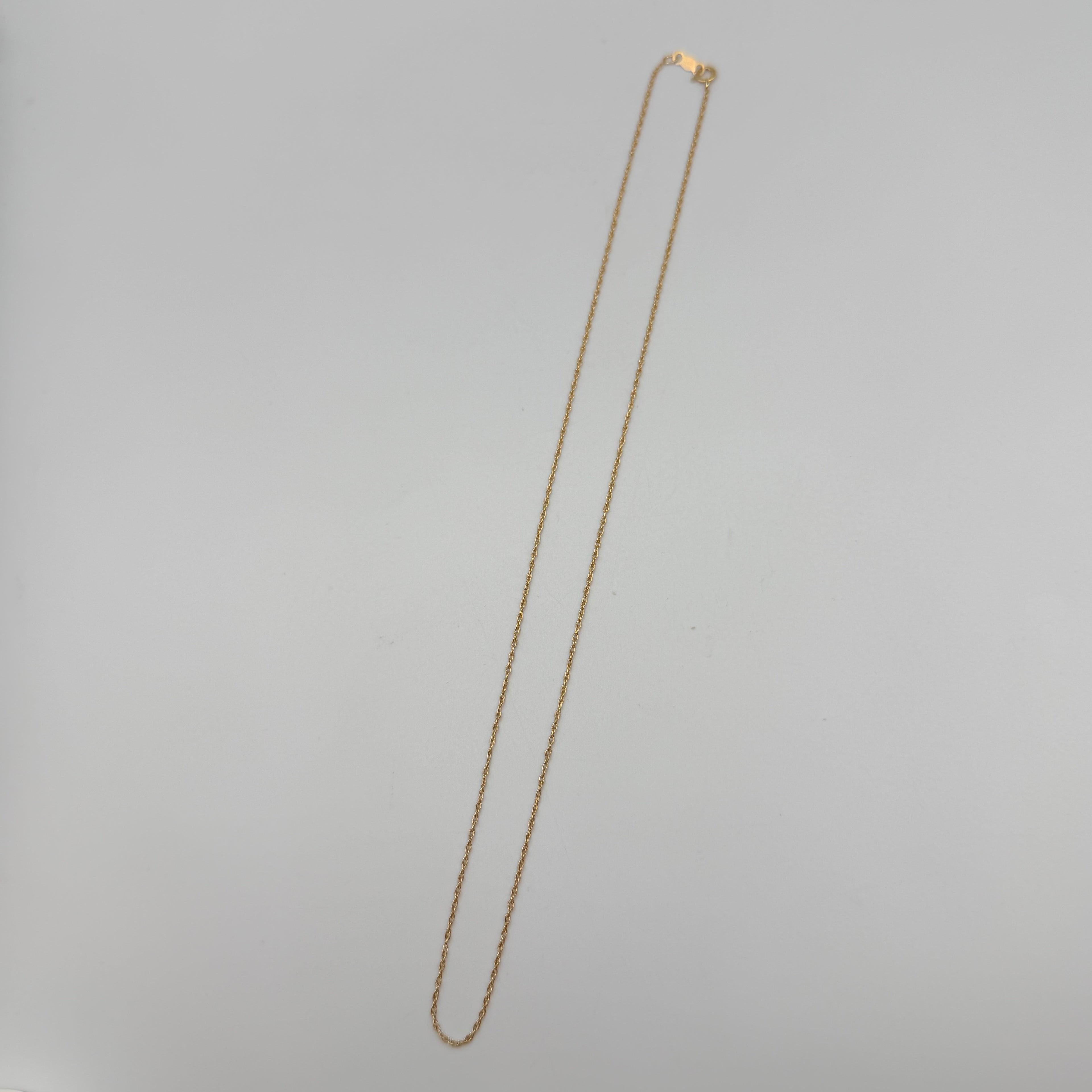 Solid 14K Yellow Gold Chain Necklace 16 Inches