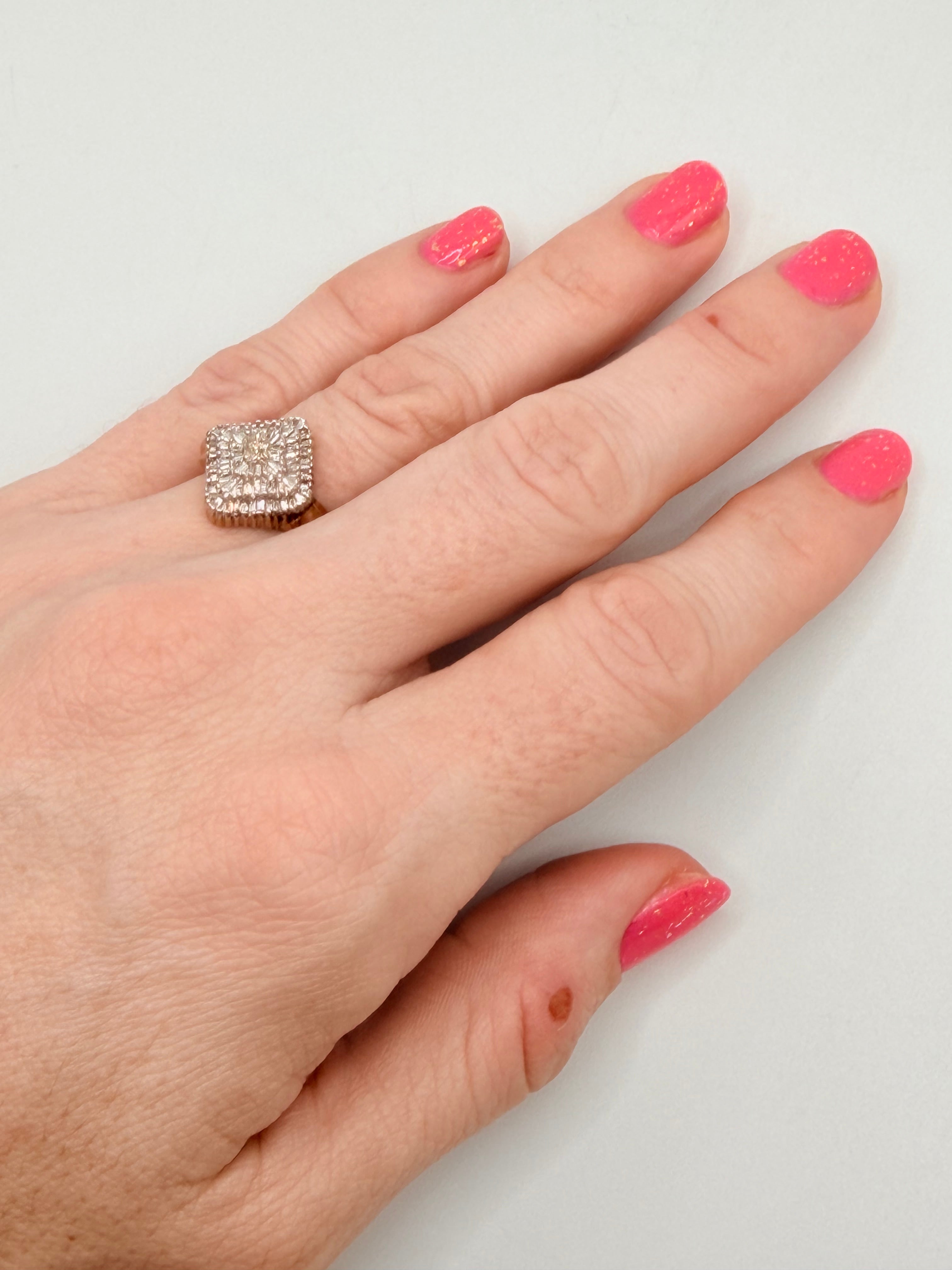 Solid 10K Yellow Gold Ring with Diamonds – Size 7