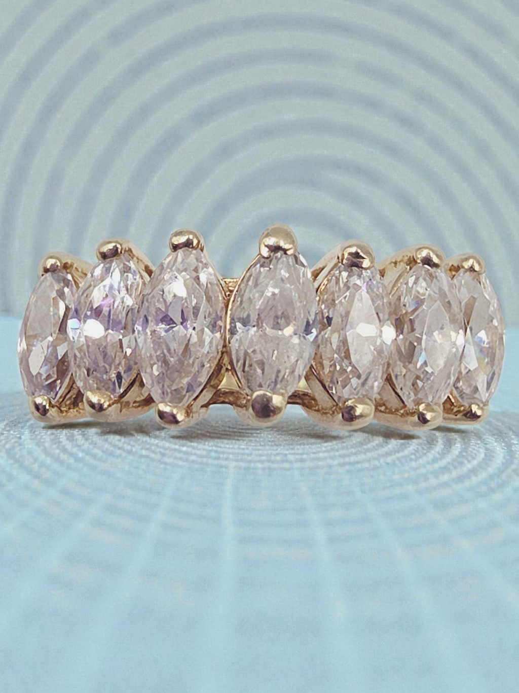 Fessenden & Co. Solid 10K Yellow Gold Marquise-Cut CZ Ring – Size 6.75