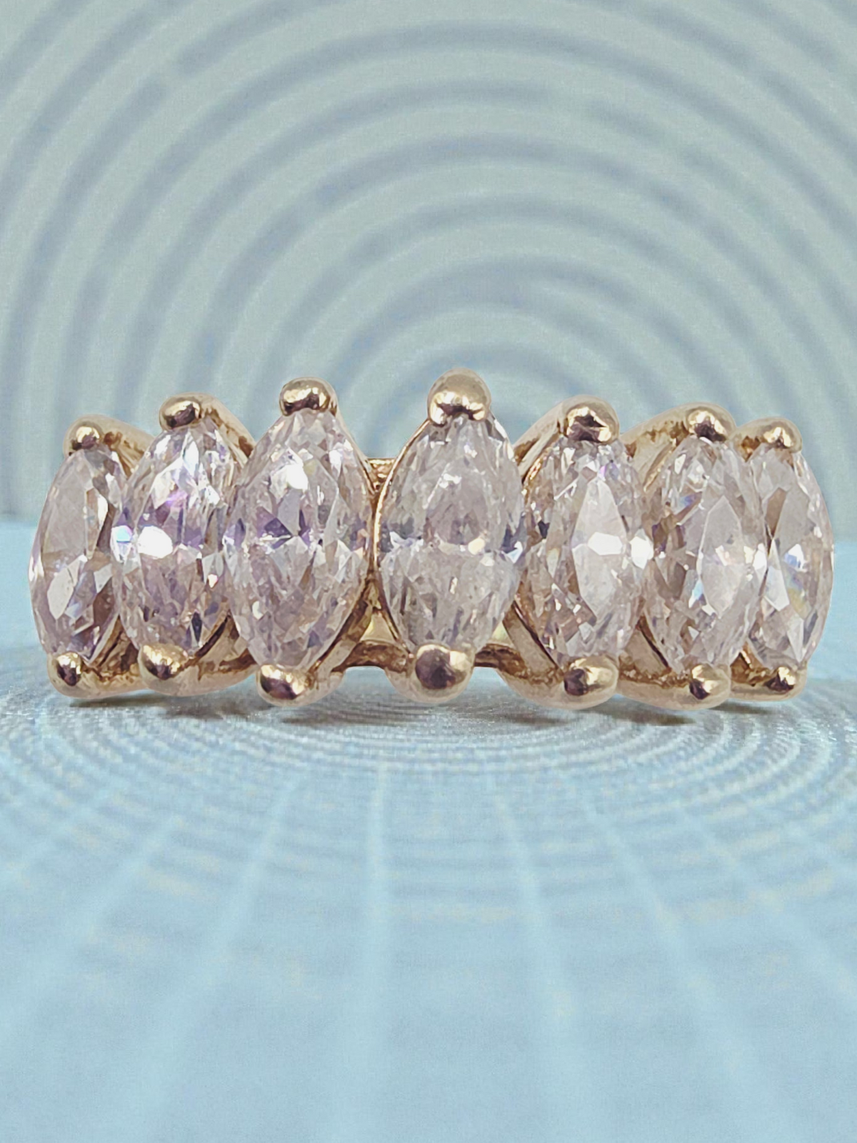 Fessenden & Co. Solid 10K Yellow Gold Marquise-Cut CZ Ring – Size 6.75