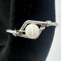 Industrial Barbell Pearl Sterling Silver Ring Size 5.5