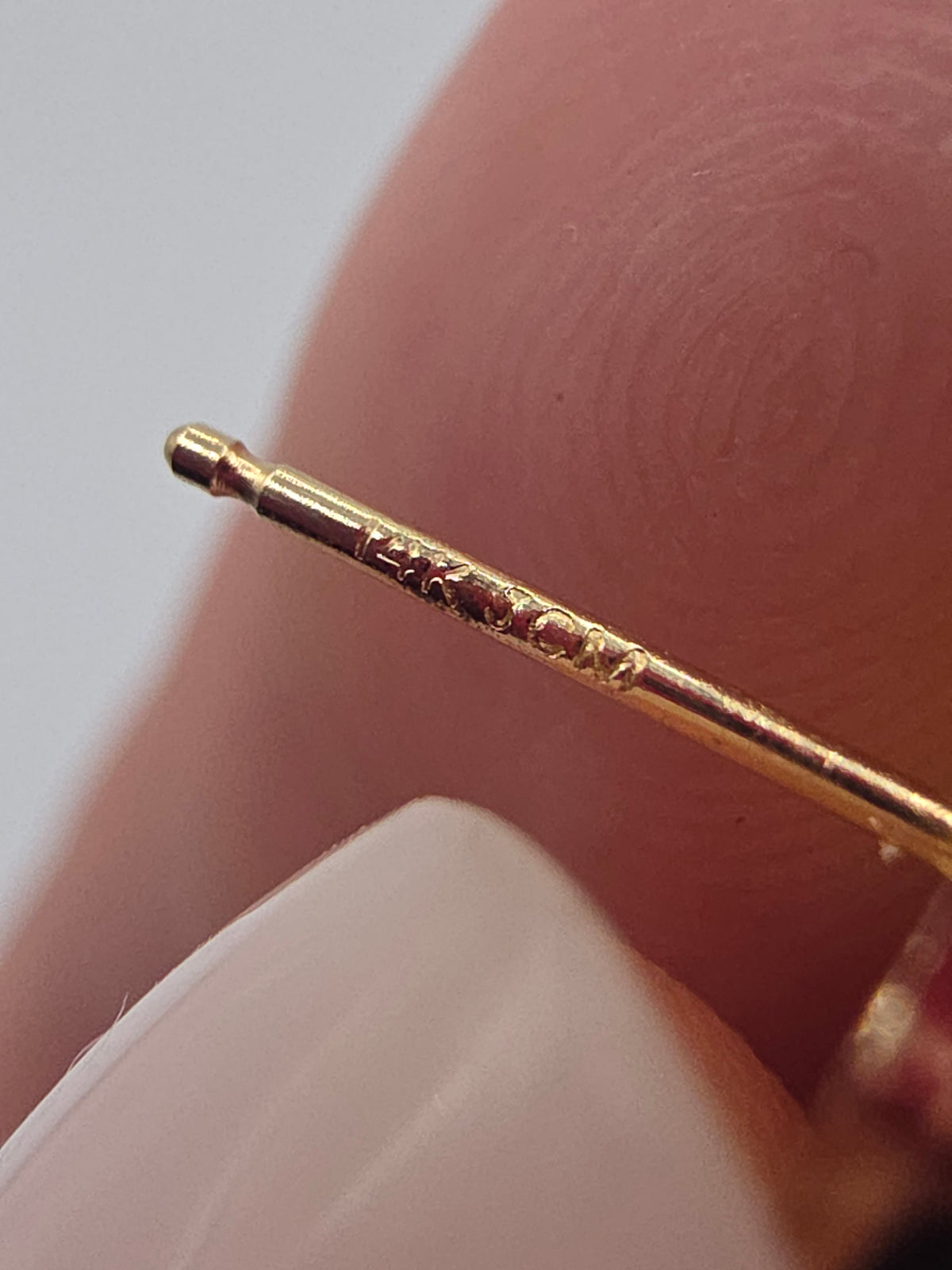 Jacmel Jewelry JCM Solid 14K Yellow Gold Ladybug Stud Earrings with Red and Black Enamel Over a Crosshatched Gold Ground Makers Mark