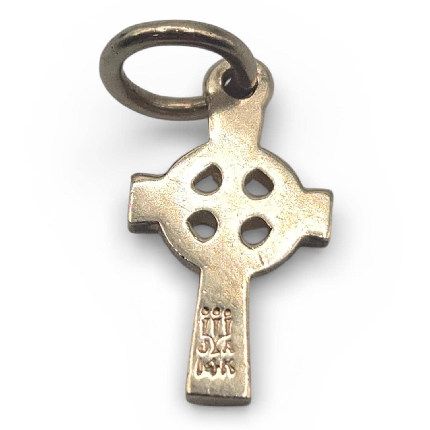 James Avery 14K Solid Gold Celtic Cross Pendant, Retired Uncut Loop, Vintage Faith Charm
