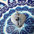 James Avery 925 Sterling Silver Heart Charm Pendant with Cross Cutout