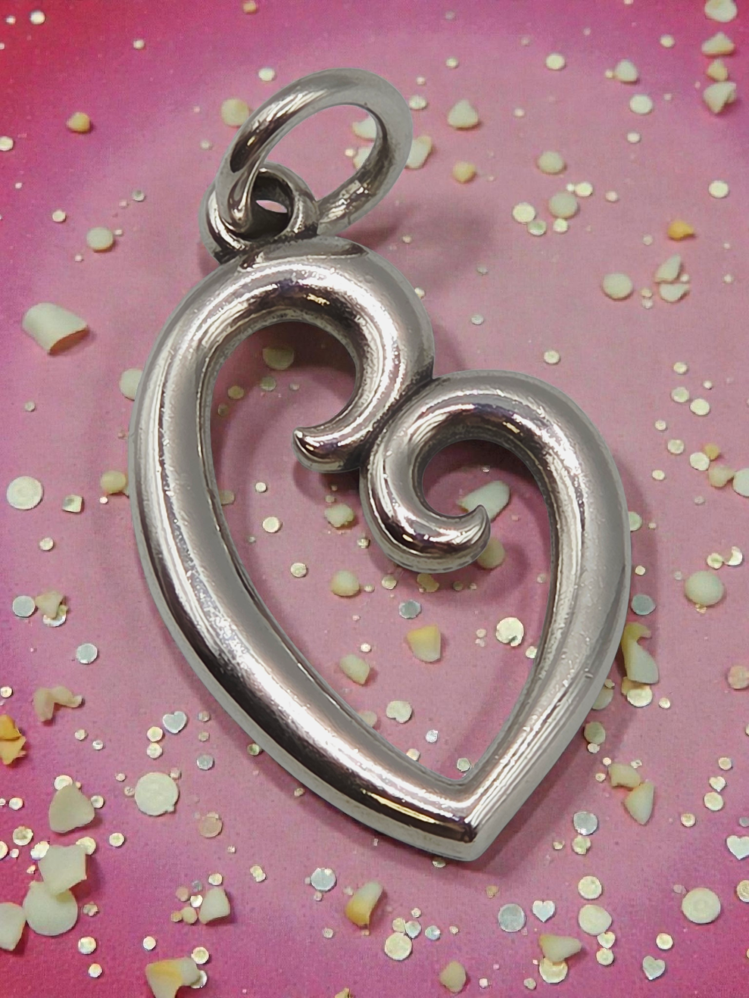James Avery 925 sterling silver Mothers Love open heart charm pendant with uncut loop
