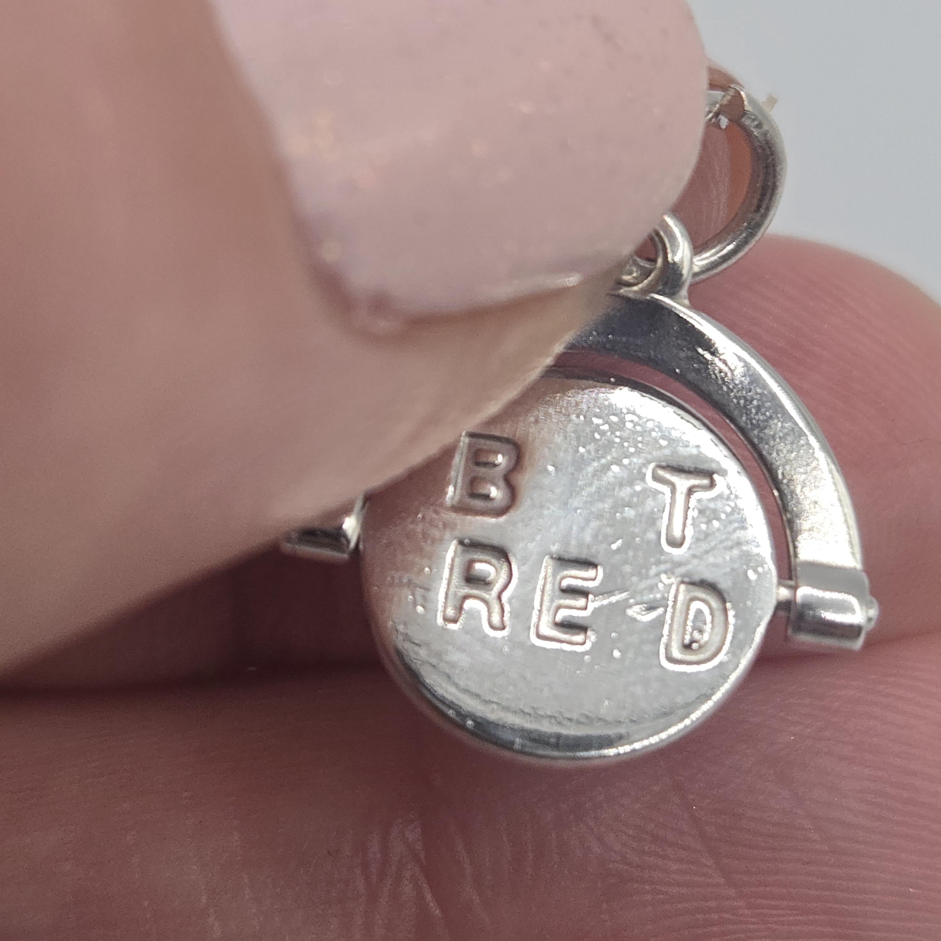 James Avery Best Friend Spinner Charm, Retired, 925 Sterling Silver, Uncut Loop