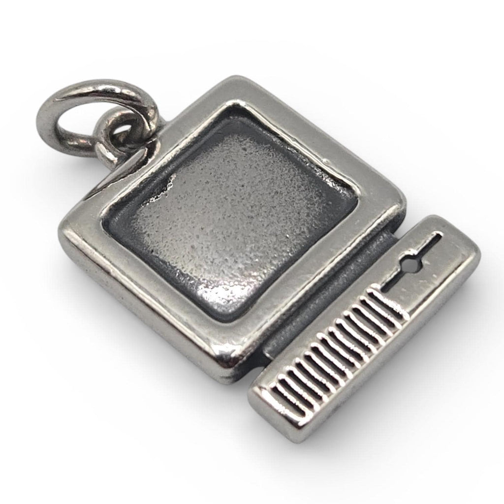 James Avery Computer Pendant Charm, Retired, Uncut Loop, 925 Sterling Silver