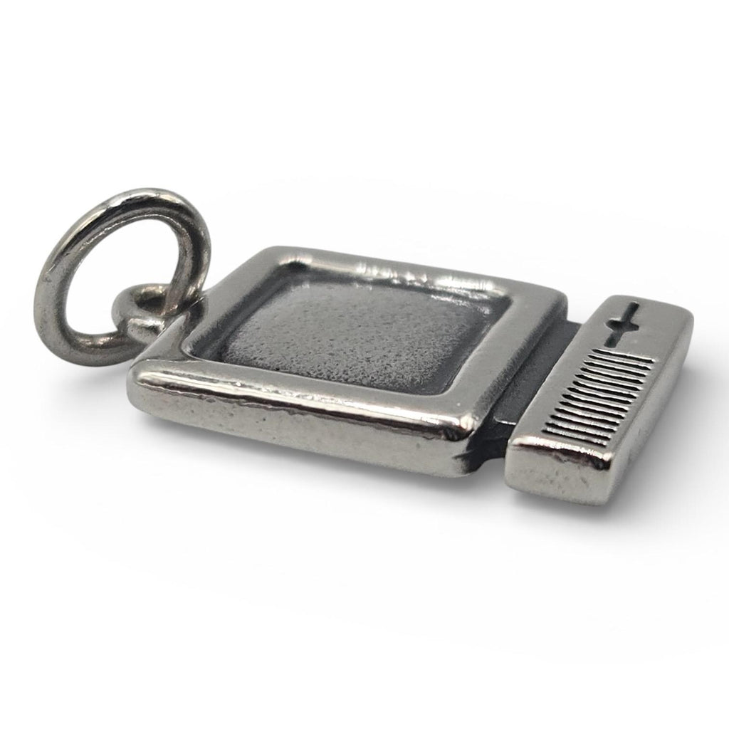 James Avery Computer Pendant Charm, Retired, Uncut Loop, 925 Sterling Silver