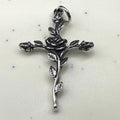 James Avery Cross and Rose 925 Sterling Silver Necklace Pendant