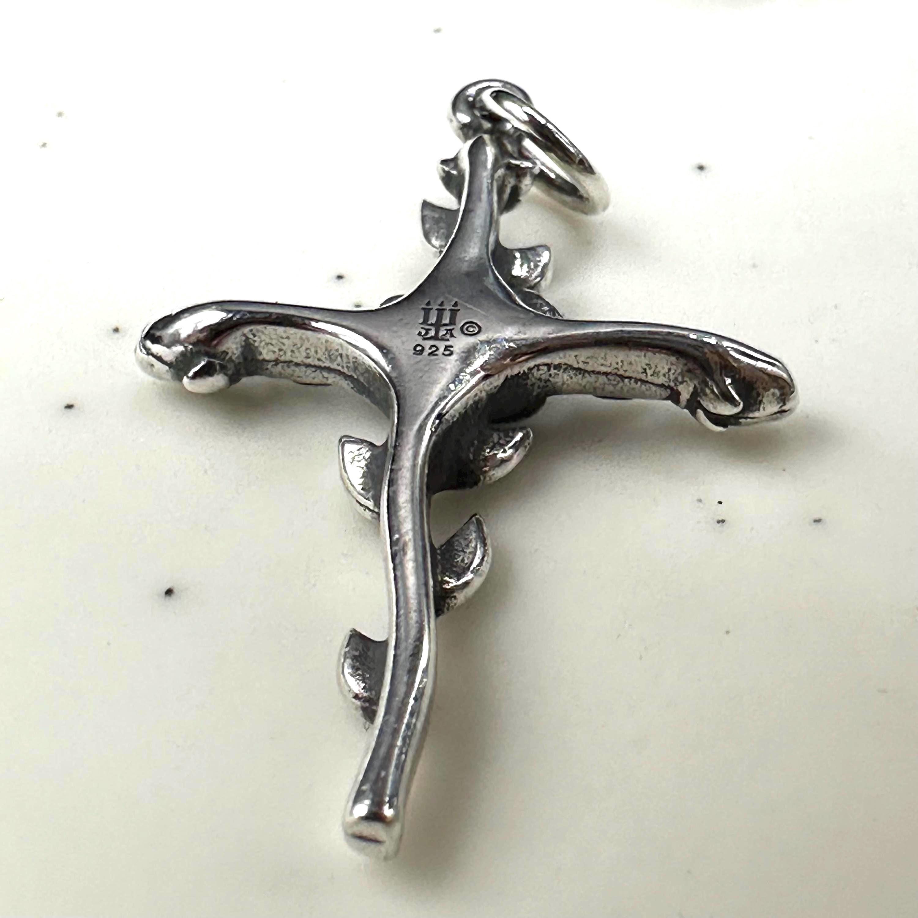 James Avery Cross and Rose 925 Sterling Silver Necklace Pendant