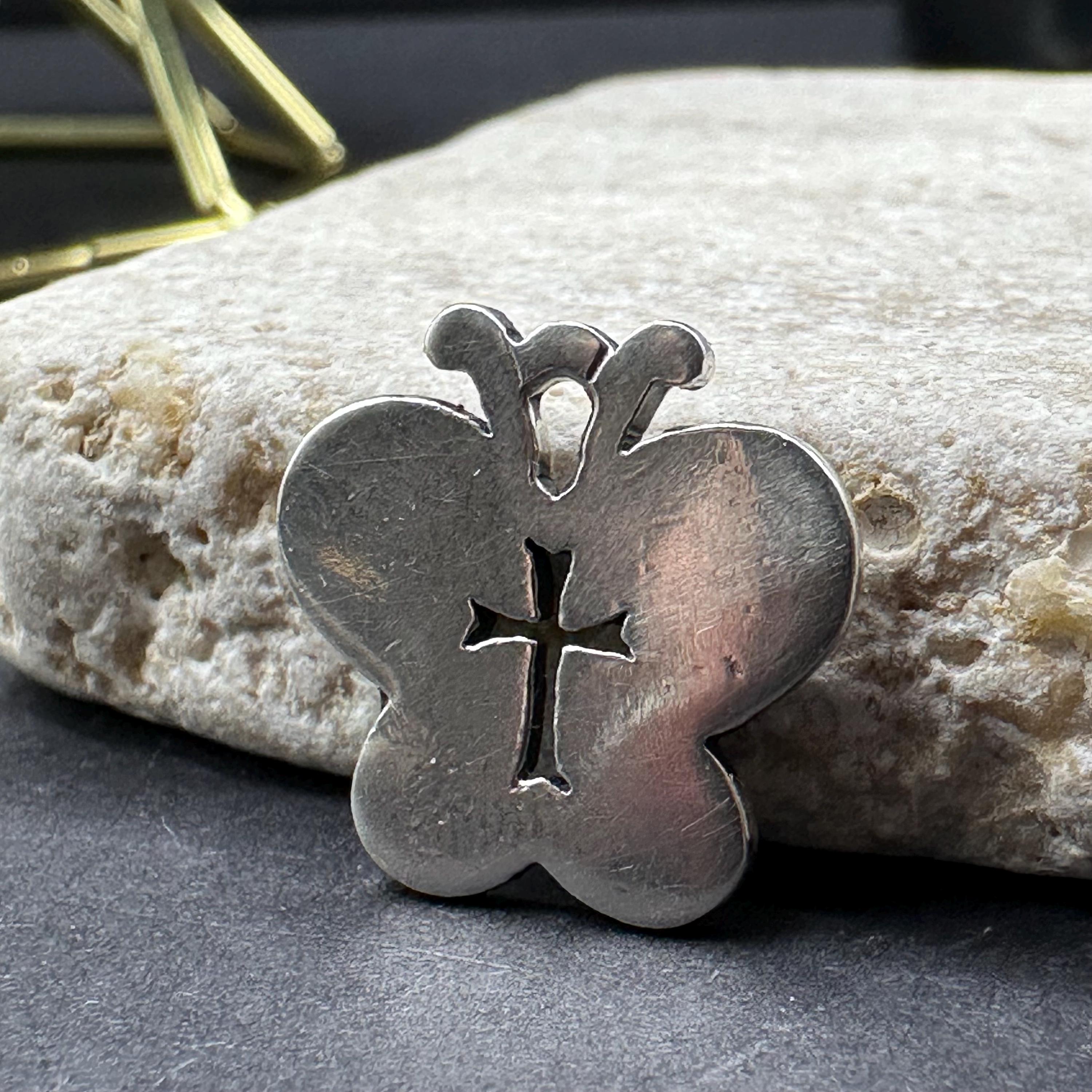 James Avery Crosslet Butterfly with Cross Charm 925 Sterling Silver