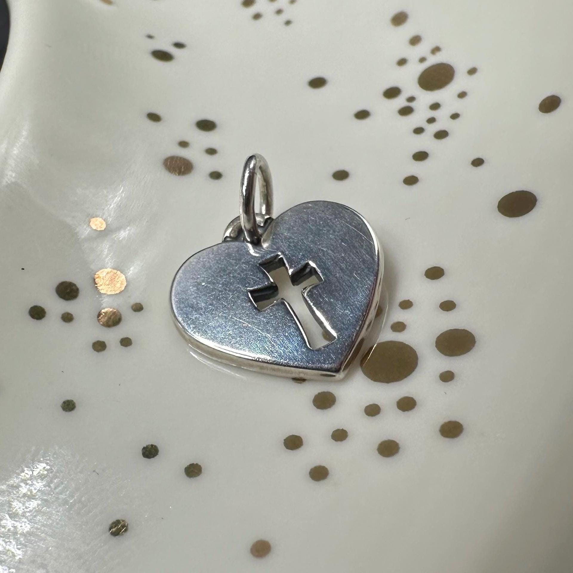 James Avery Crosslet Heart Charm 925 Sterling Silver