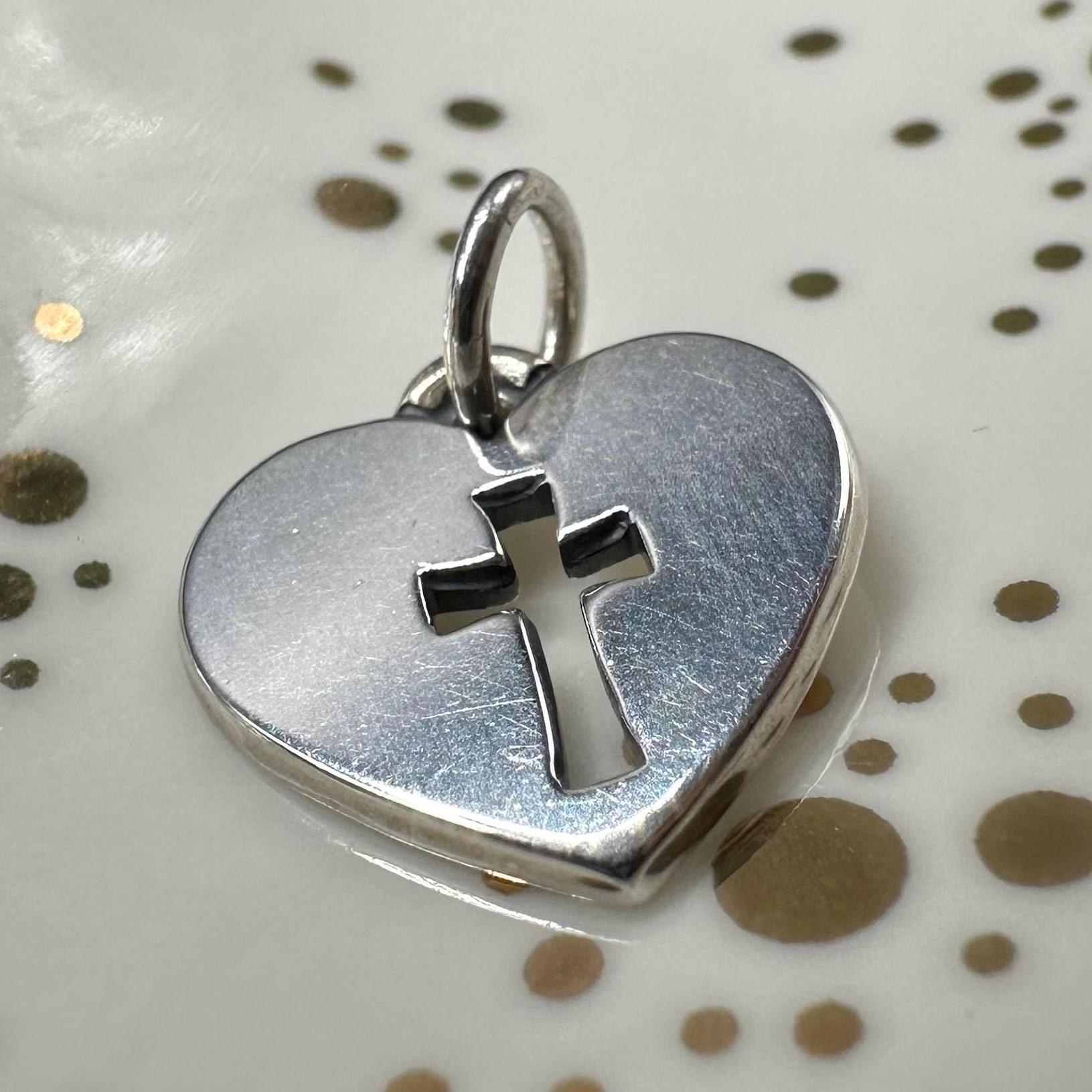 James Avery Crosslet Heart Charm 925 Sterling Silver