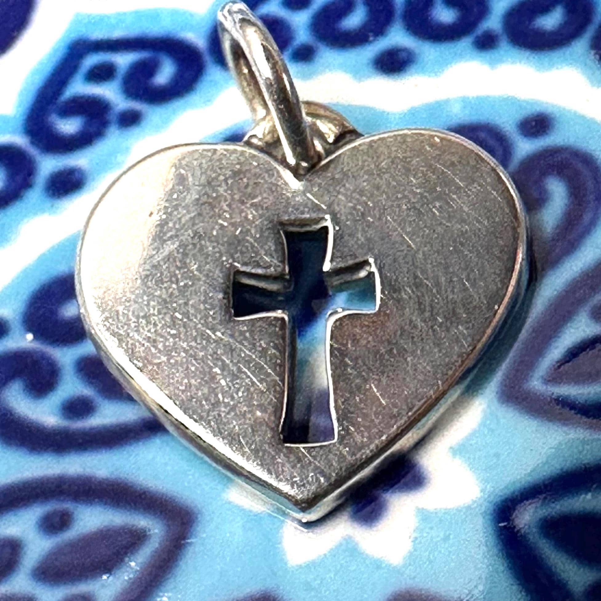 James Avery Crosslet Heart Charm 925 Sterling Silver