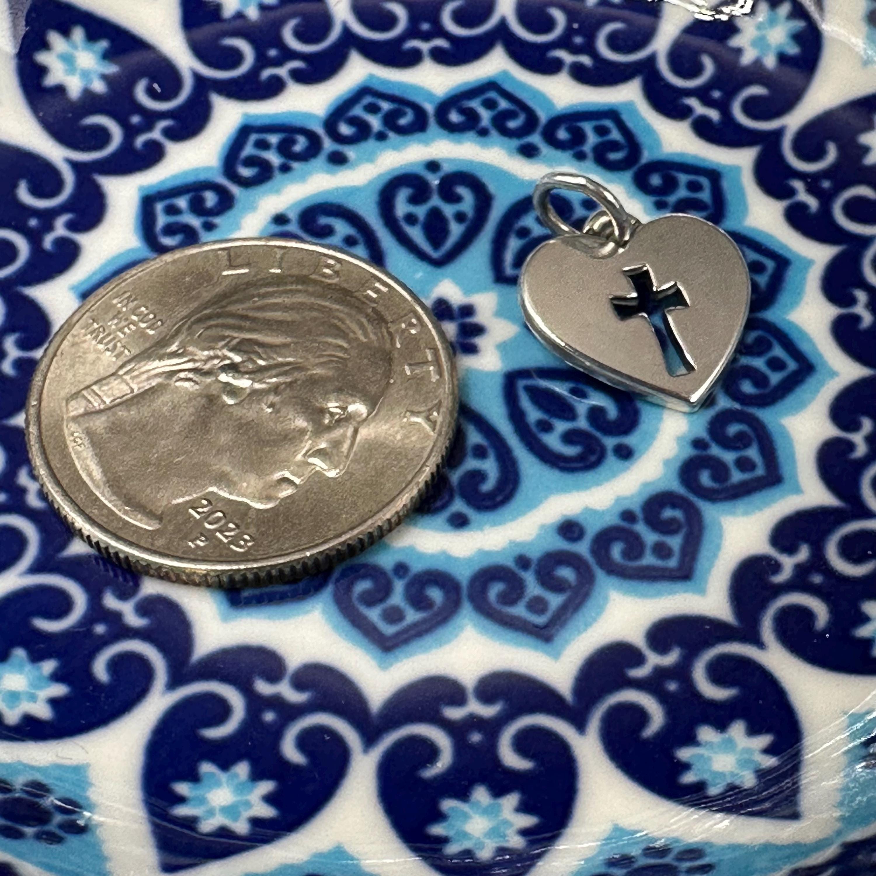 James Avery Crosslet Heart Charm 925 Sterling Silver