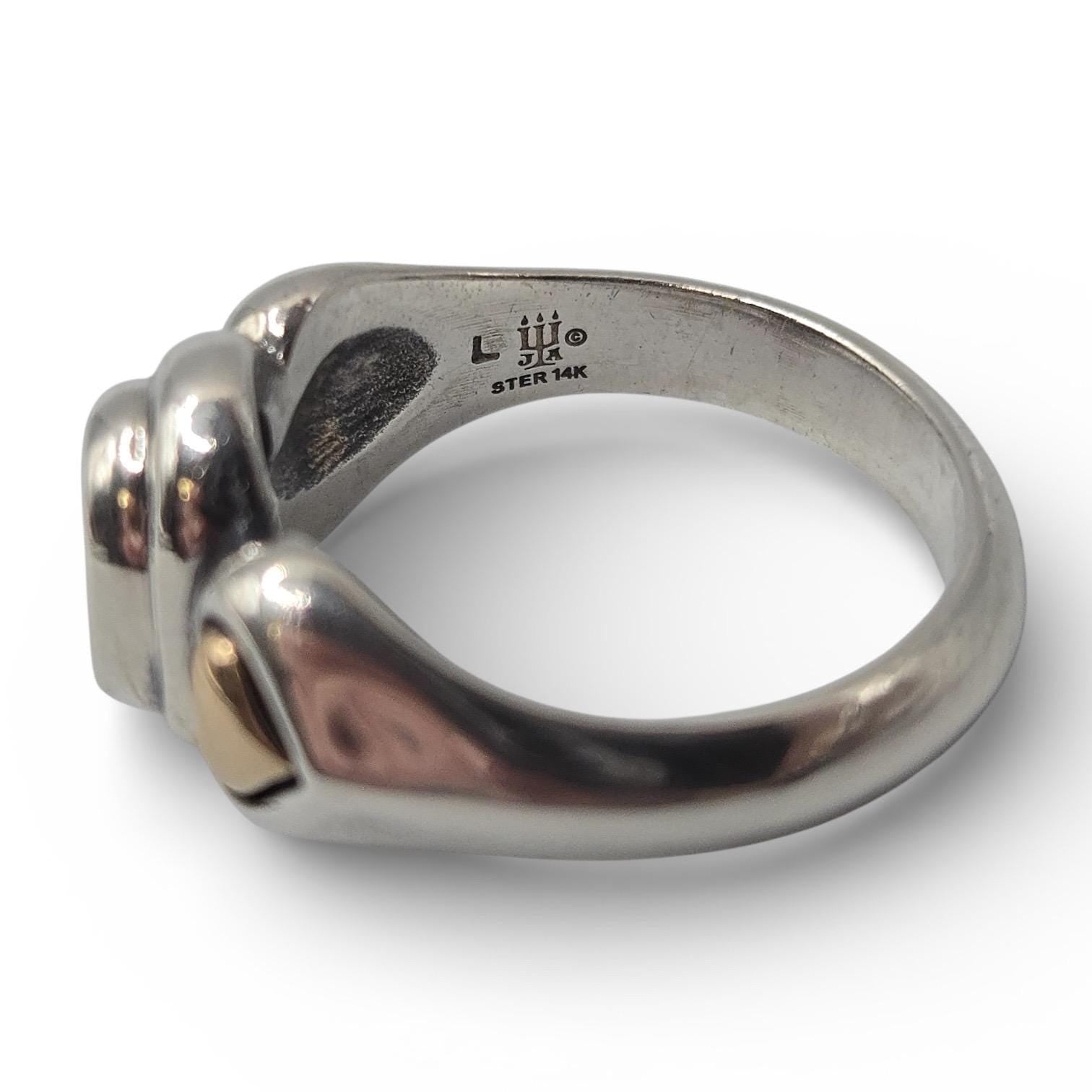 James Avery Garnet Ring, Size 5.75, Sterling Silver with Solid 14K Gold Heart Accents