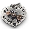 James Avery Heart Spinner Charm, Retired Sterling Silver with Bronze Arrow Accent