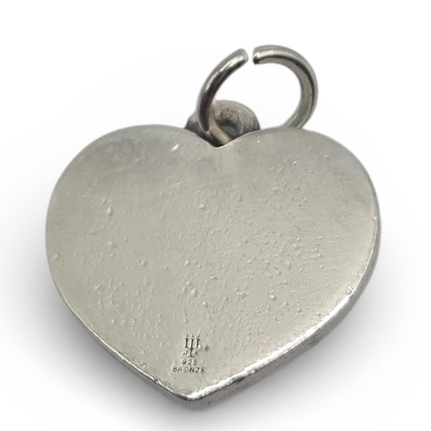 James Avery Heart Spinner Charm, Retired Sterling Silver with Bronze Arrow Accent