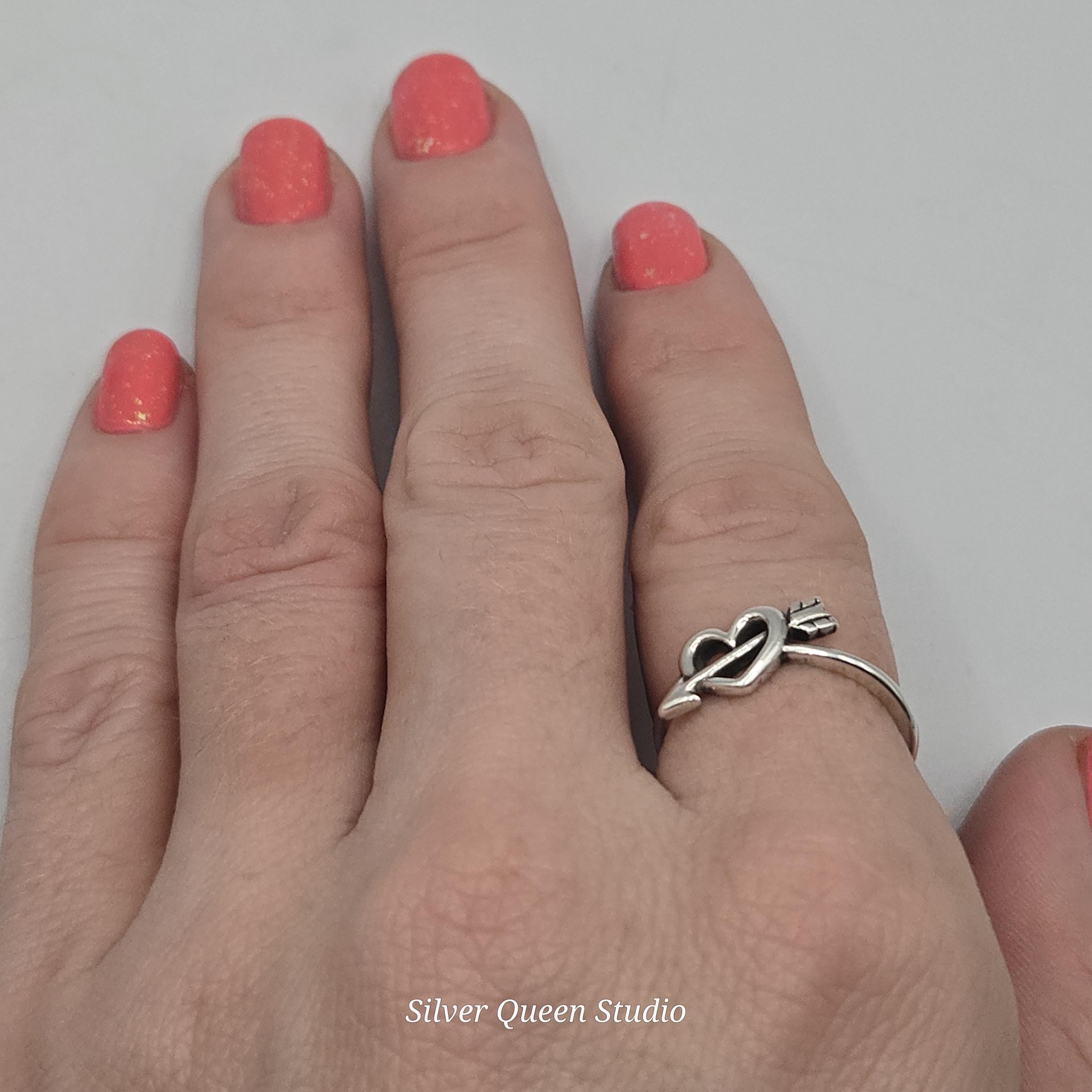 James Avery Love’s Arrow Heart Ring, Sterling Silver, Size 7.5