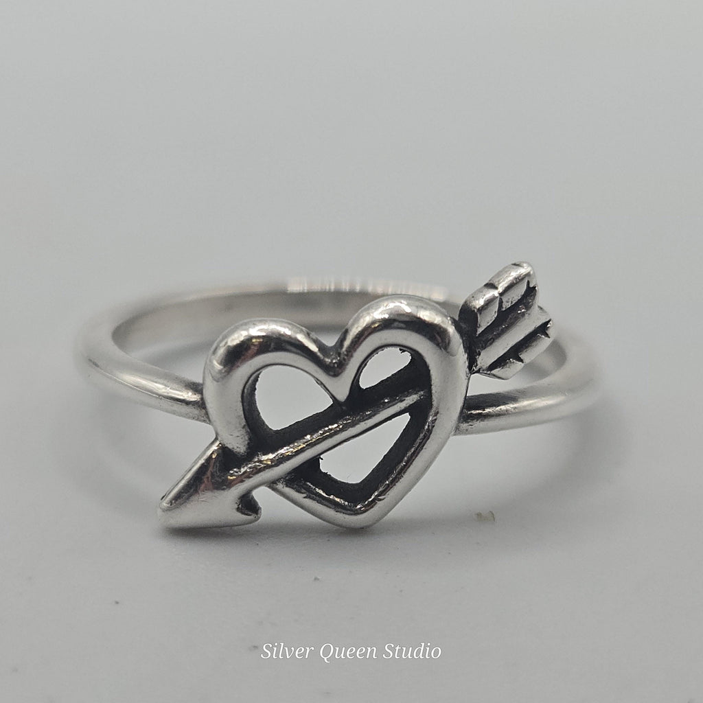 James Avery Love’s Arrow Heart Ring, Sterling Silver, Size 7.5