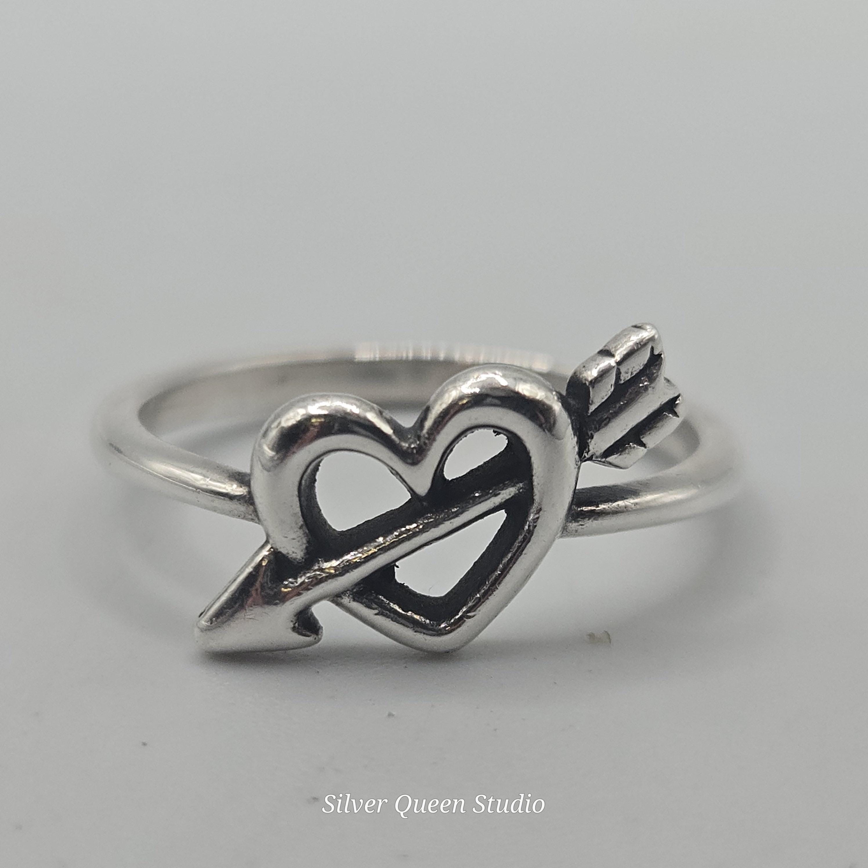 James Avery Love’s Arrow Heart Ring, Sterling Silver, Size 7.5
