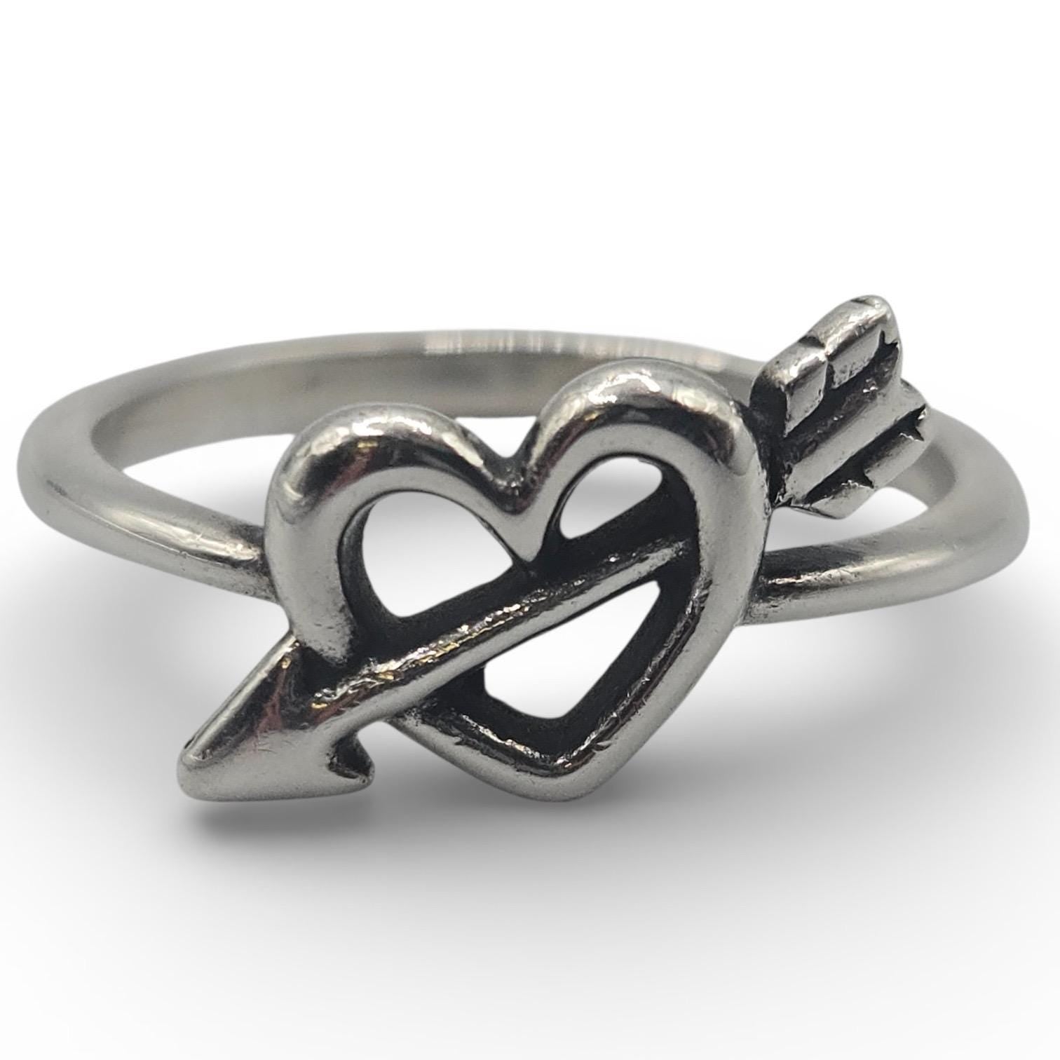 James Avery Love’s Arrow Heart Ring, Sterling Silver, Size 7.5