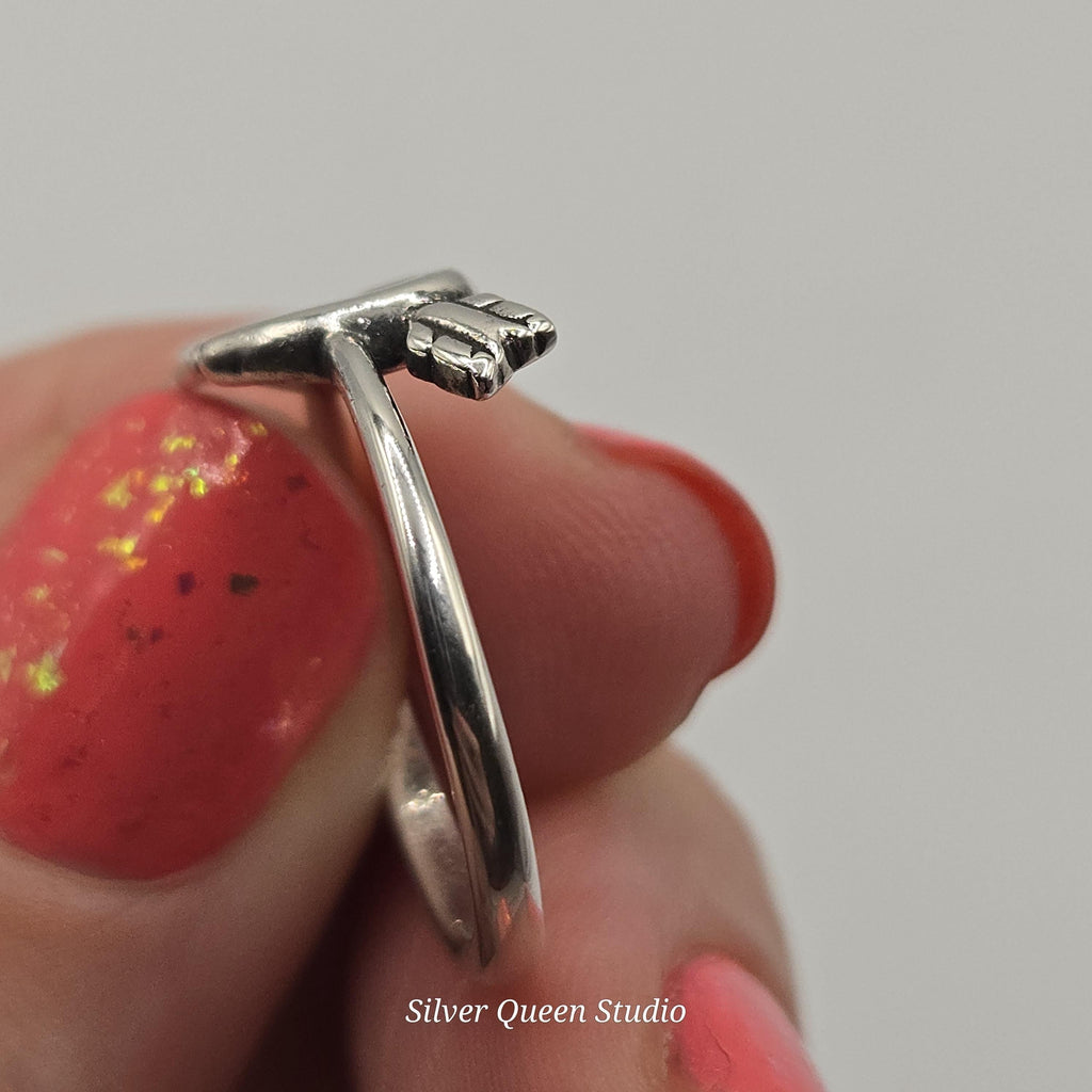 James Avery Love’s Arrow Heart Ring, Sterling Silver, Size 7.5