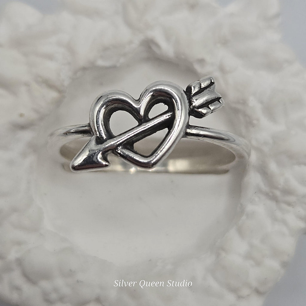 James Avery Love’s Arrow Heart Ring, Sterling Silver, Size 7.5