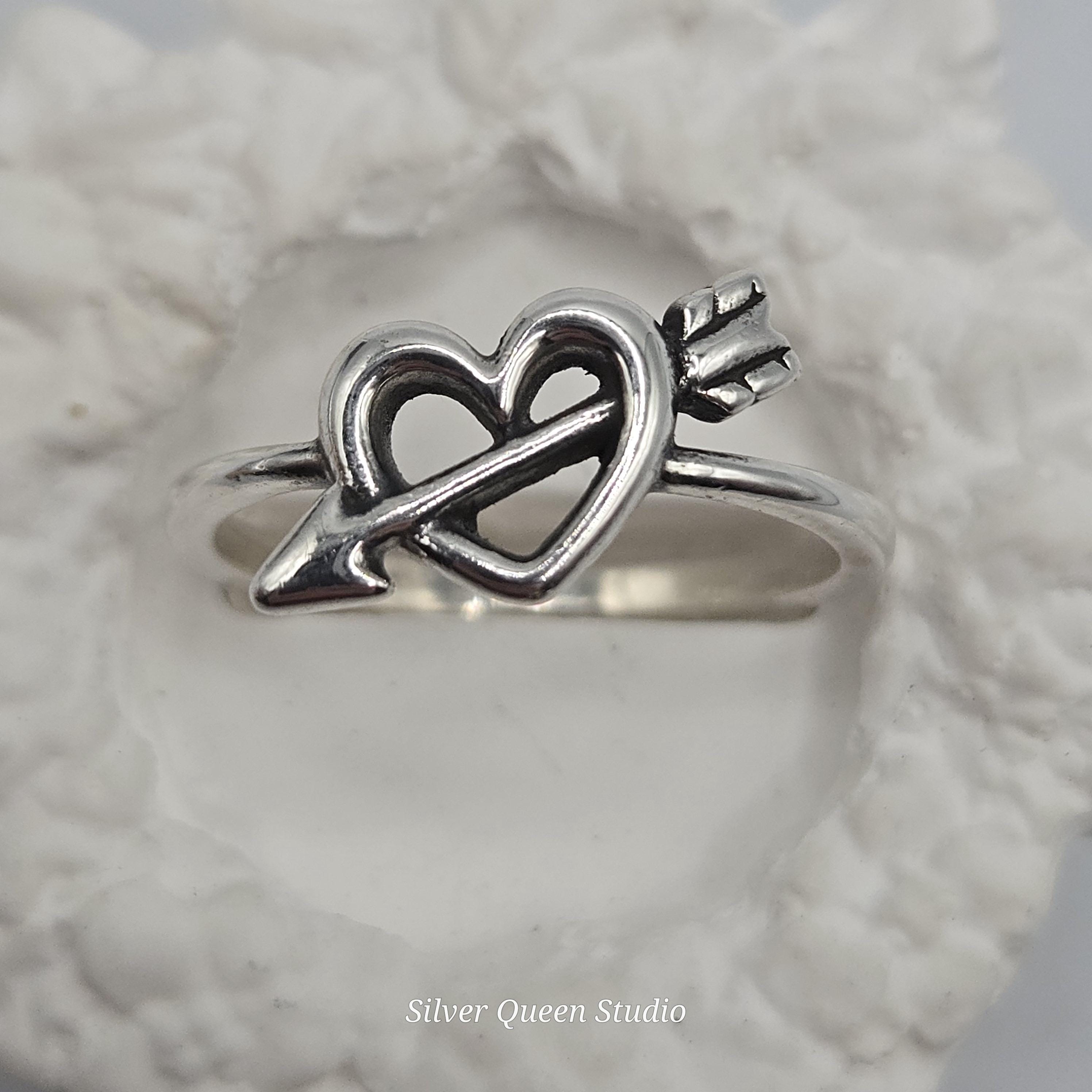 James Avery Love’s Arrow Heart Ring, Sterling Silver, Size 7.5