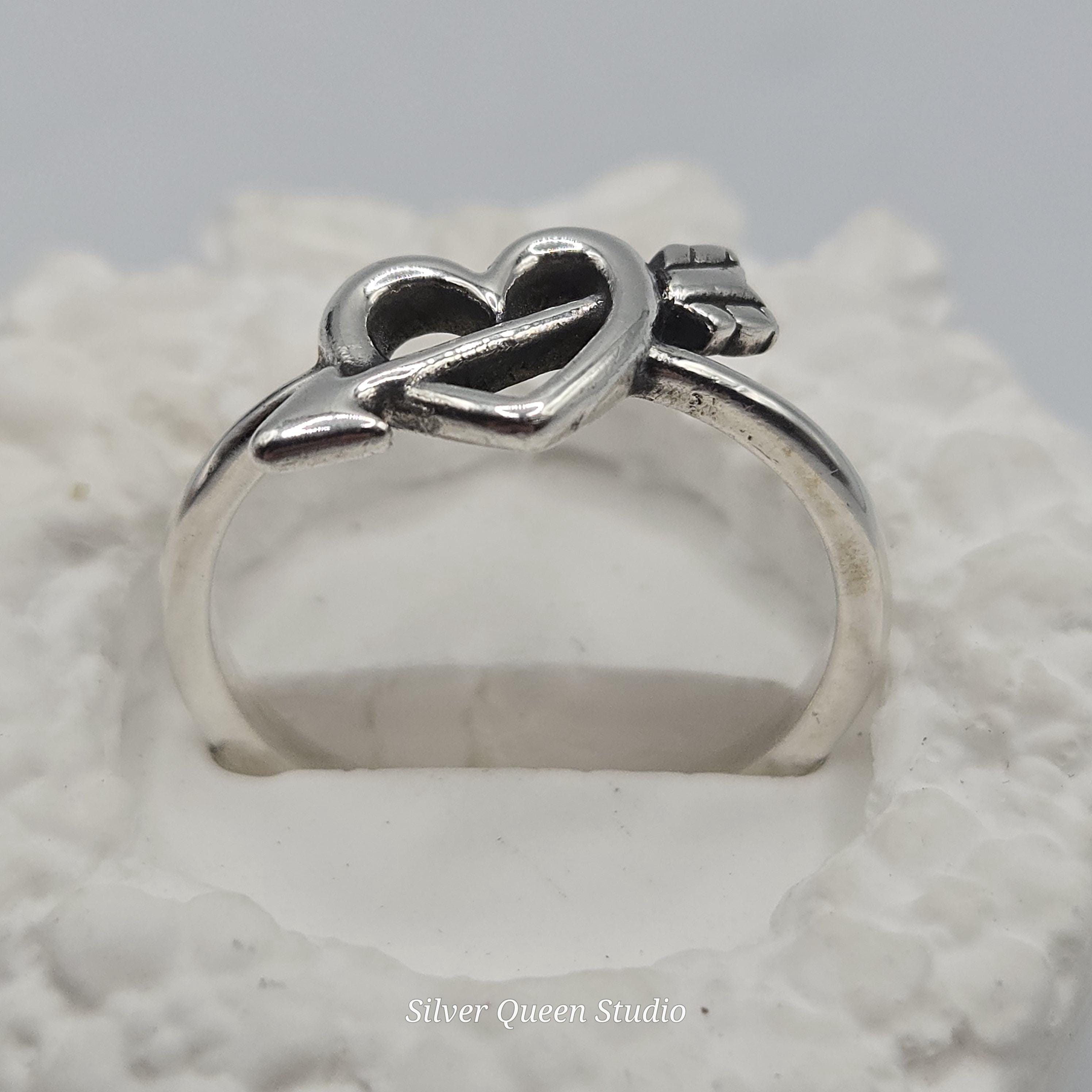 James Avery Love’s Arrow Heart Ring, Sterling Silver, Size 7.5