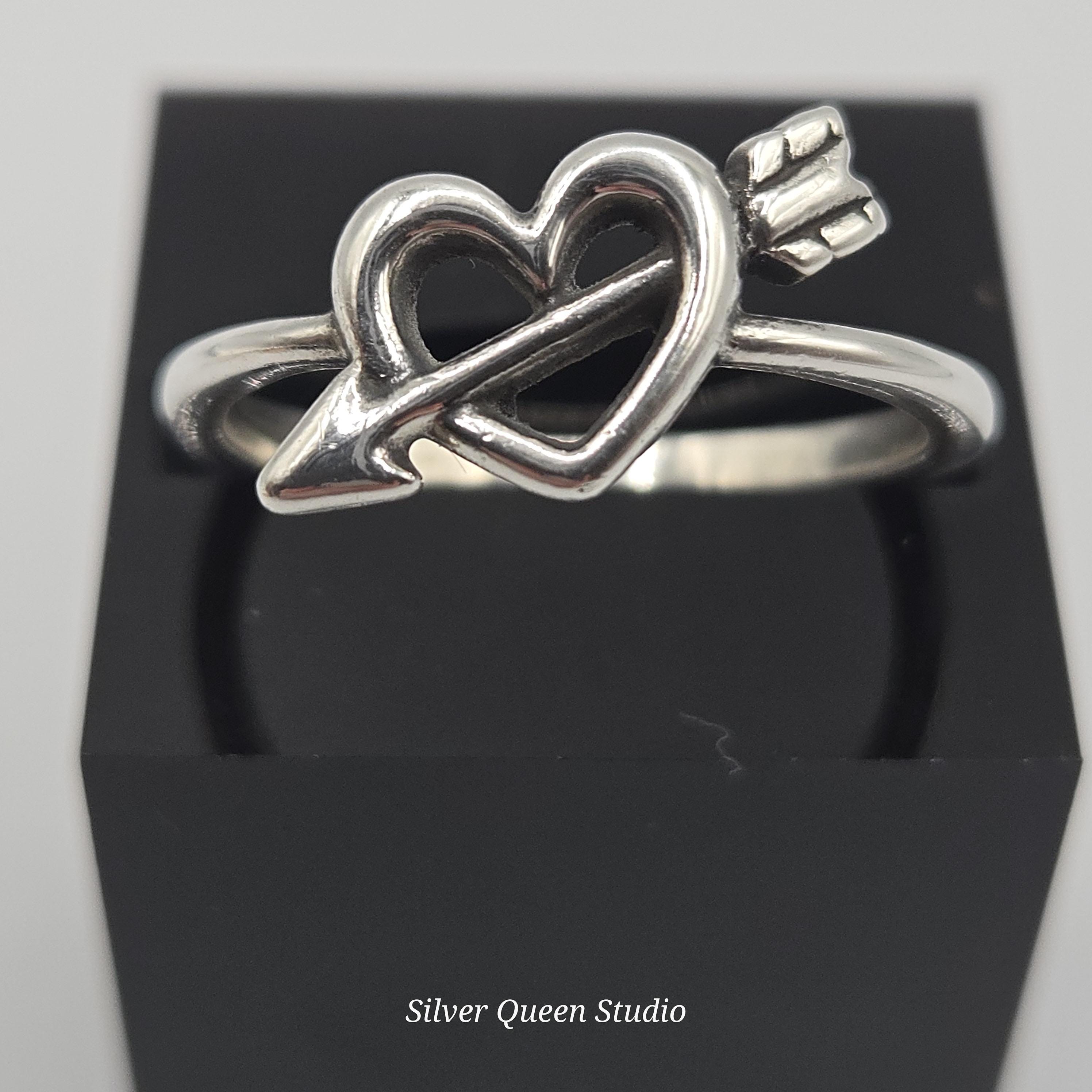 James Avery Love’s Arrow Heart Ring, Sterling Silver, Size 7.5