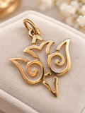 James Avery Open Scroll Descending Dove Solid 14K Yellow Gold Charm Pendant