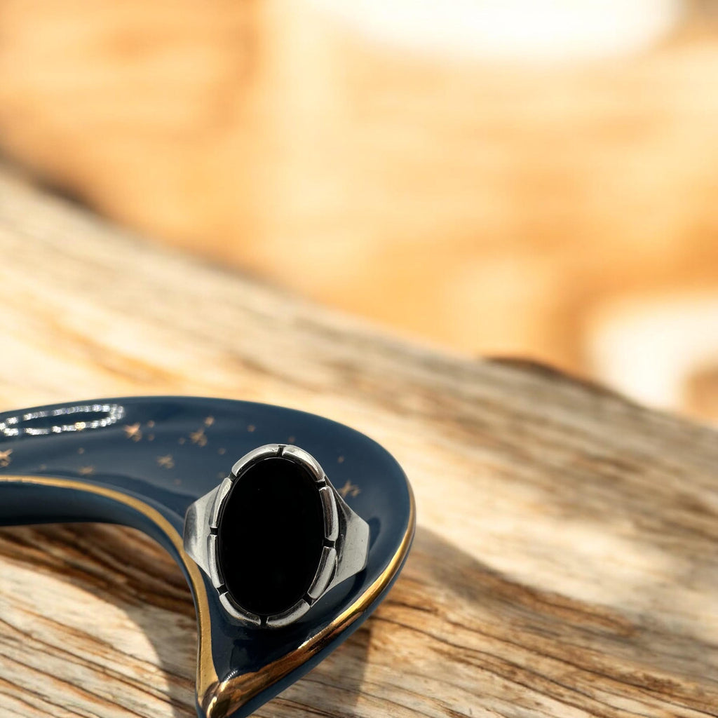 James Avery Oval Black Onyx Ring, Sterling Silver, Size 6.75 RETIRED