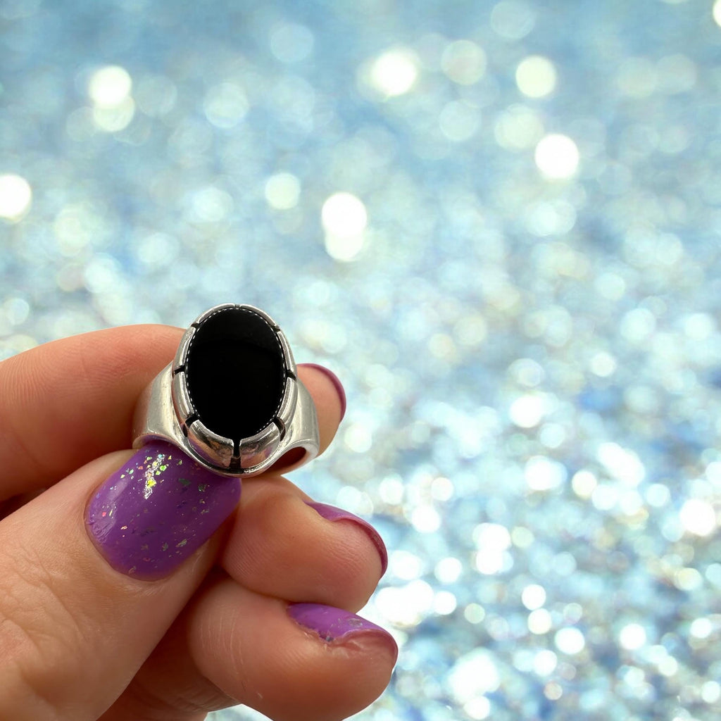 James Avery Oval Black Onyx Ring, Sterling Silver, Size 6.75 RETIRED